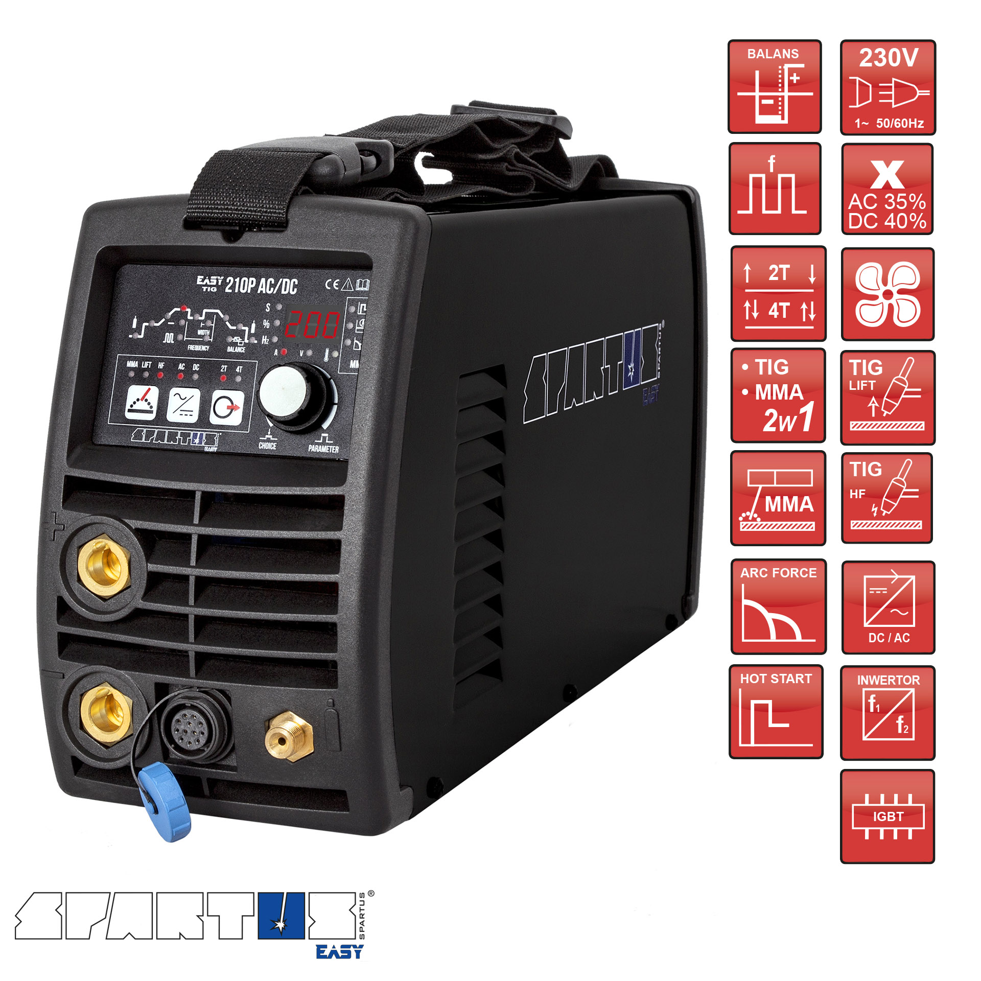 Tig keevitusseade Spartus EasyTIG 210P AC/DC Pulse - Pilt 2