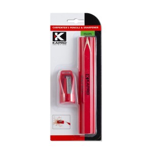 Ehituspliiatsite ja teritaja komplekt, 4 osaline Kapro